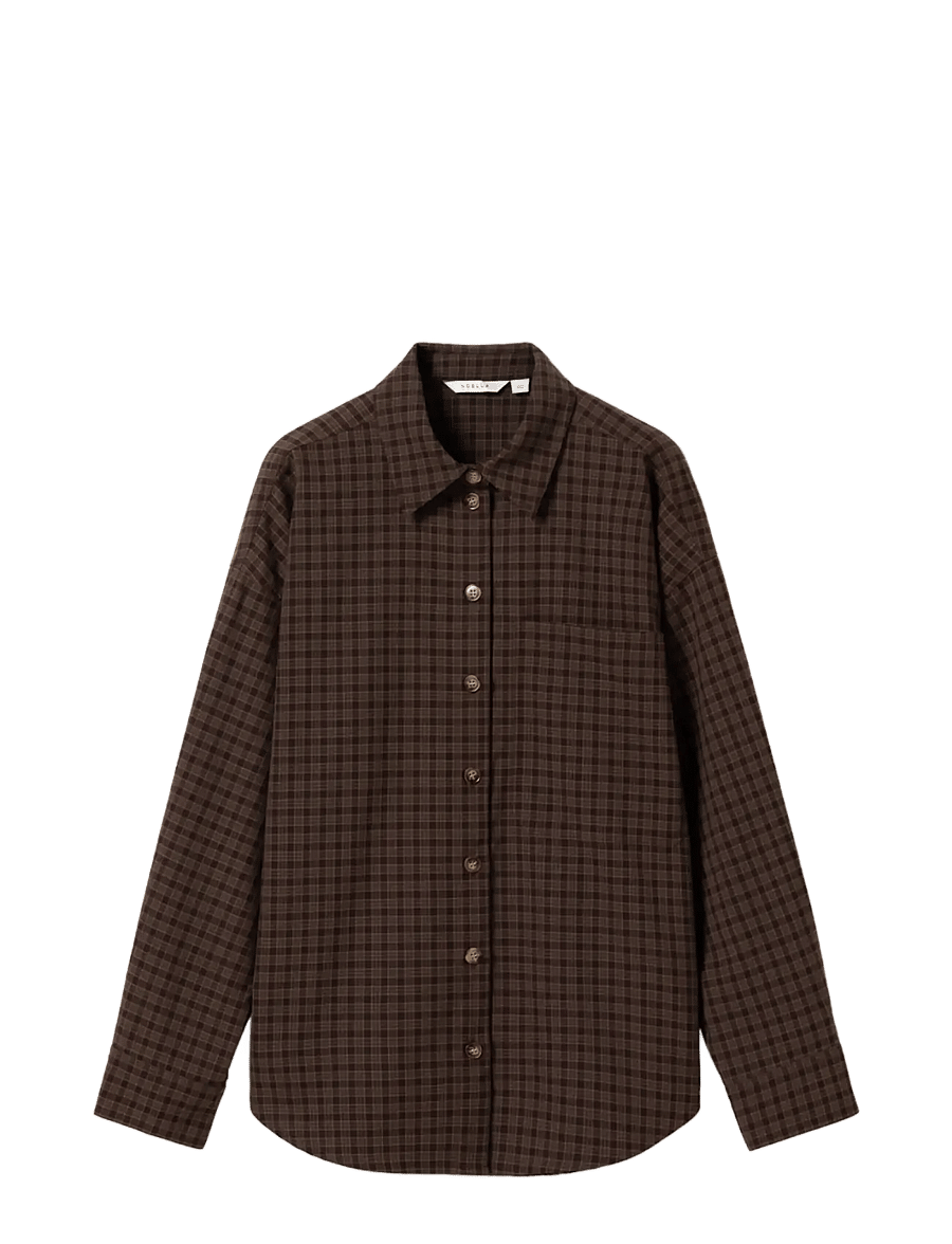 Noella - N-Lisa Shirt - pikkade varrukatega särgid - devana brown check - 0