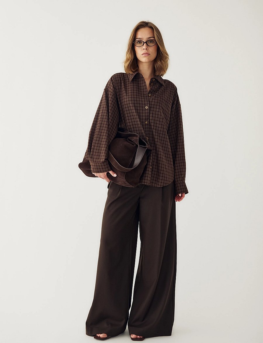 Noella - N-Lisa Shirt - pikkade varrukatega särgid - devana brown check - 4
