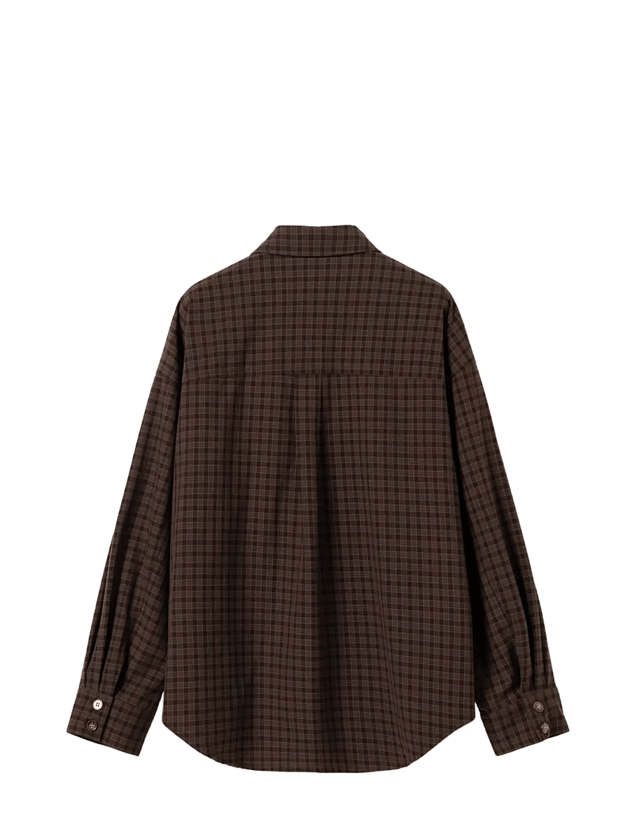 Noella - N-Lisa Shirt - pikkade varrukatega särgid - devana brown check - 1