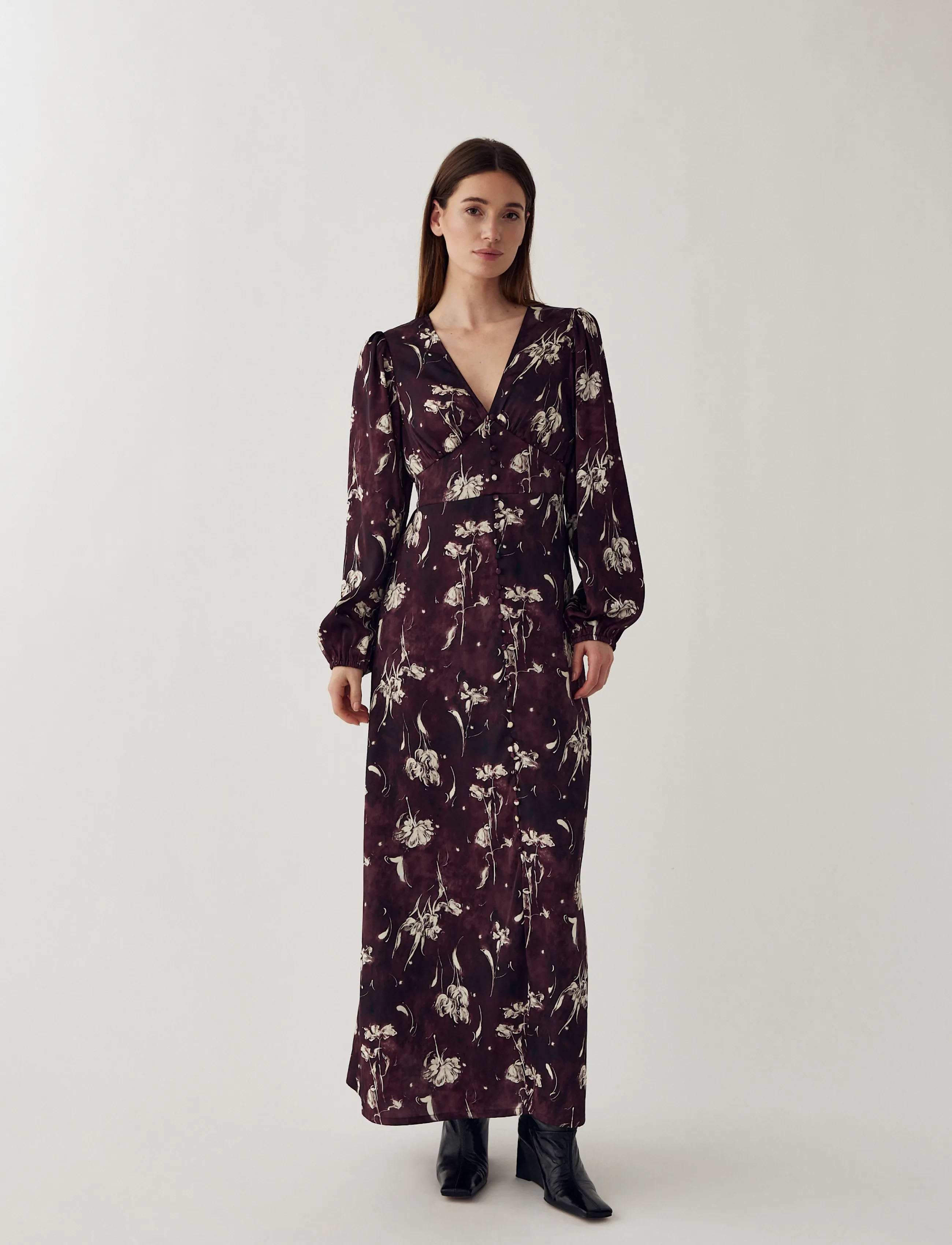 Noella N-Lilith Maxi Dress - Riided - DOVIE BURGUNDY PRINT / burgundy