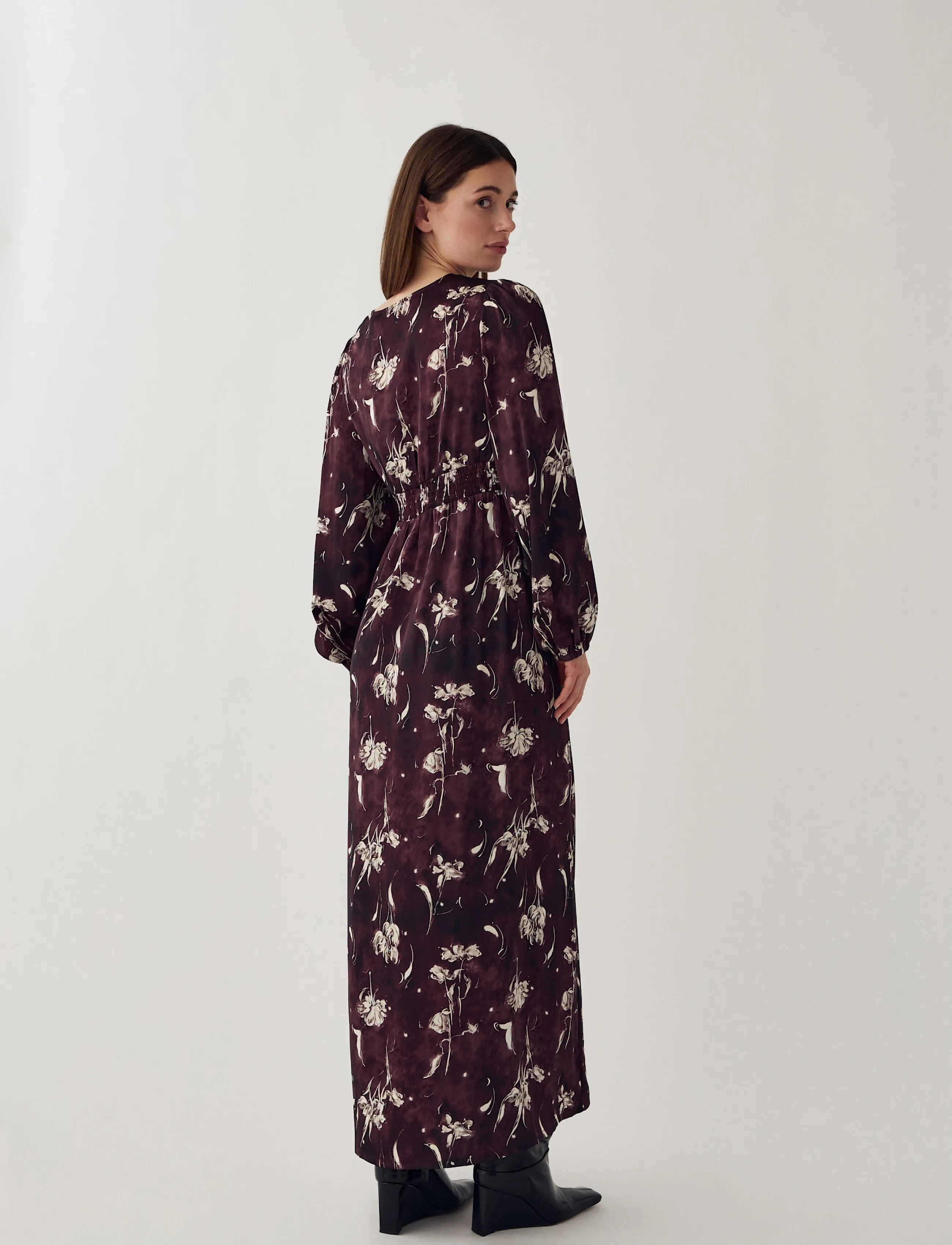 Noella - N-Lilith Maxi Dress - maksikleidid - dovie burgundy print - 3
