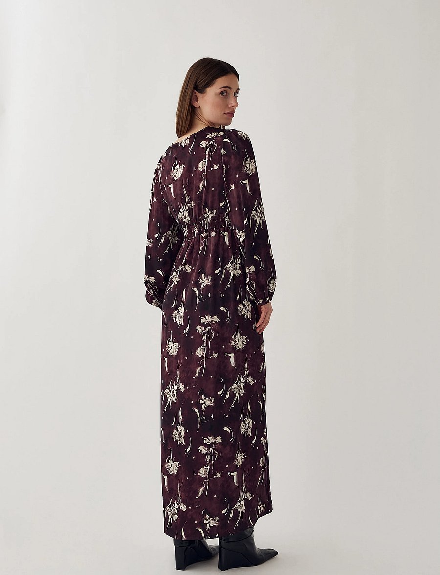 Noella - N-Lilith Maxi Dress - maxi kjoler - dovie burgundy print - 3