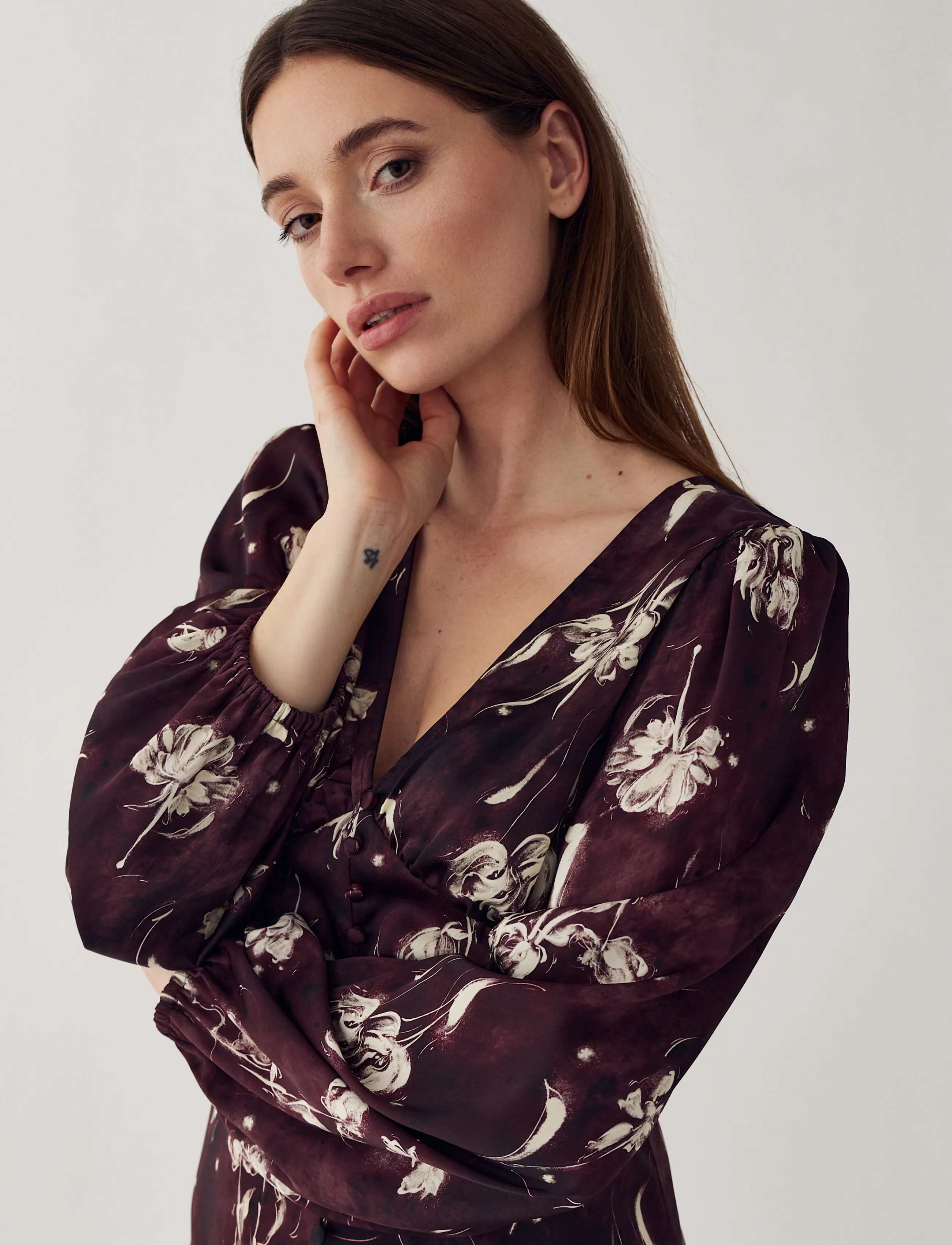 Noella - N-Lilith Maxi Dress - maksikleidid - dovie burgundy print - 4