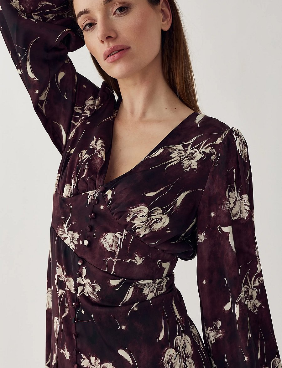 Noella - N-Lilith Maxi Dress - maxi kjoler - dovie burgundy print - 5