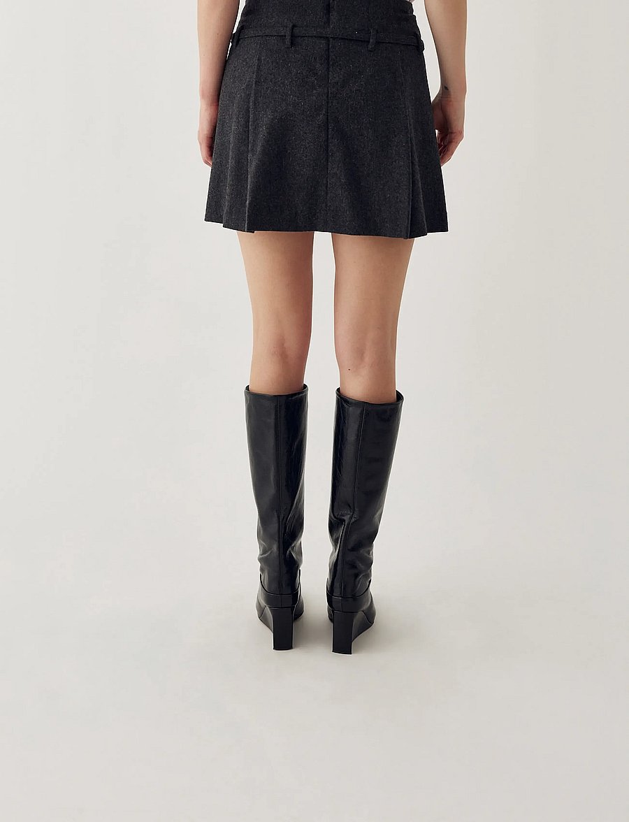 Noella - N-Madena Skirt - plisseeritud seelikud - dark grey melange - 4