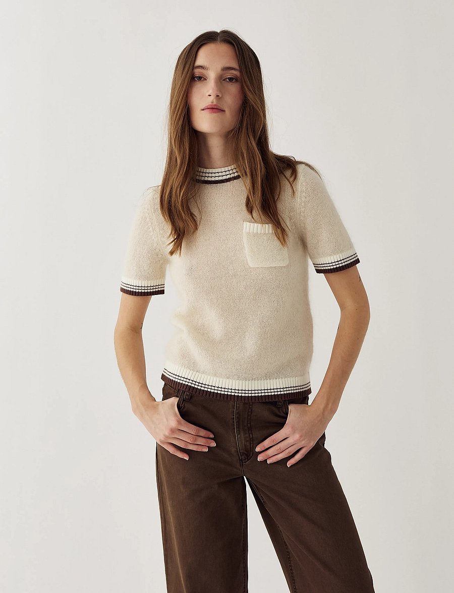 Noella - N-Marthy Knit - stickade tröjor - ivory brown - 0