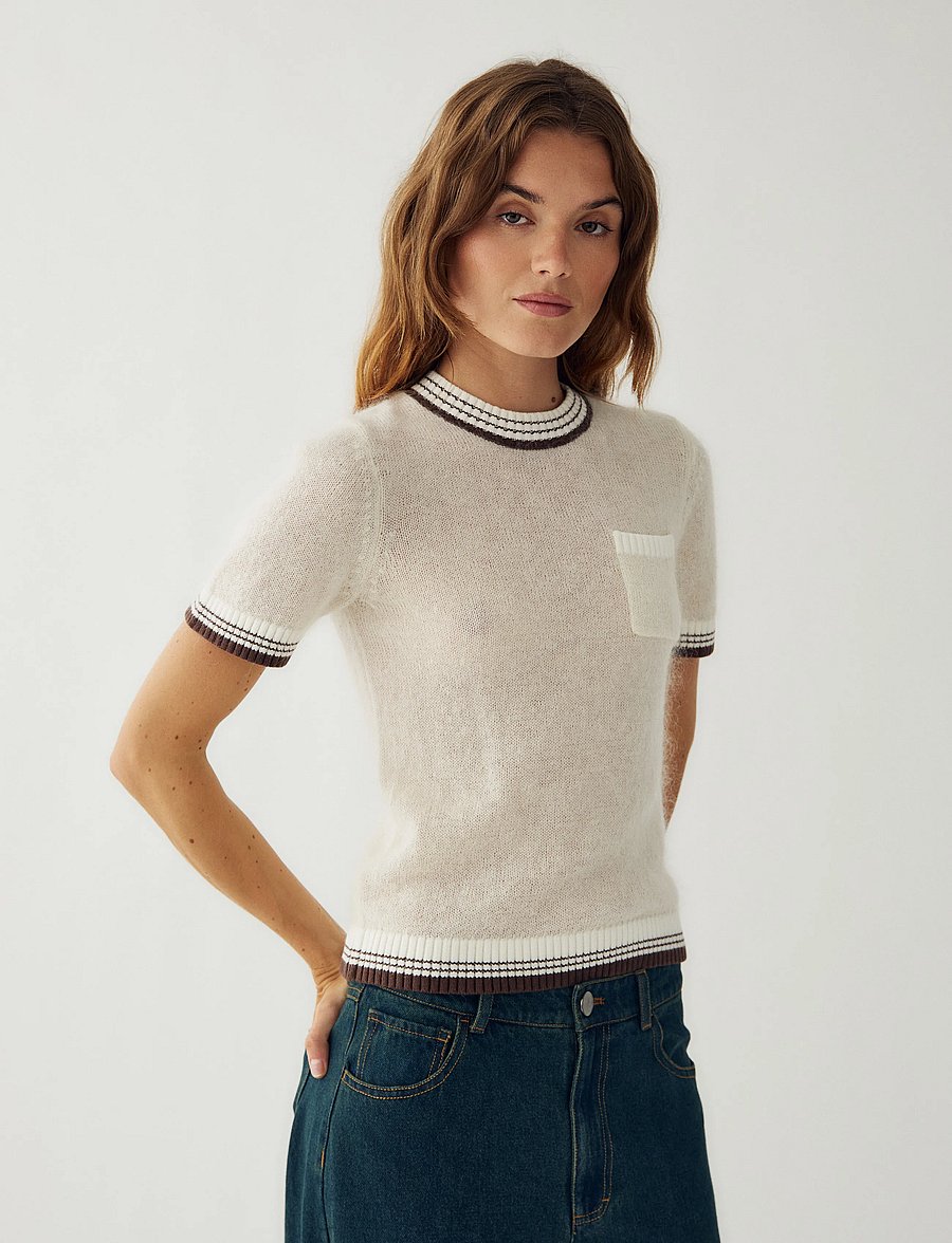 Noella - N-Marthy Knit - striktrøjer - ivory brown - 0