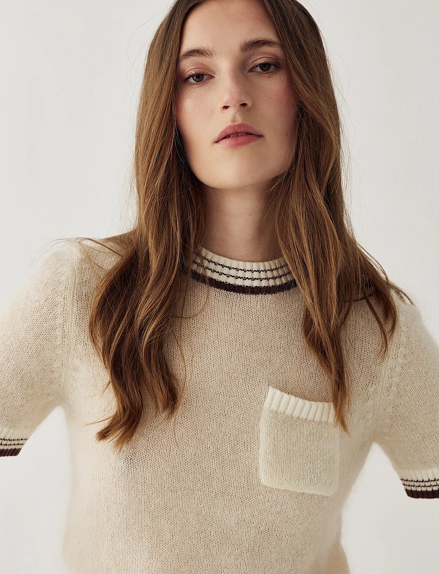 Noella - N-Marthy Knit - stickade tröjor - ivory brown - 3