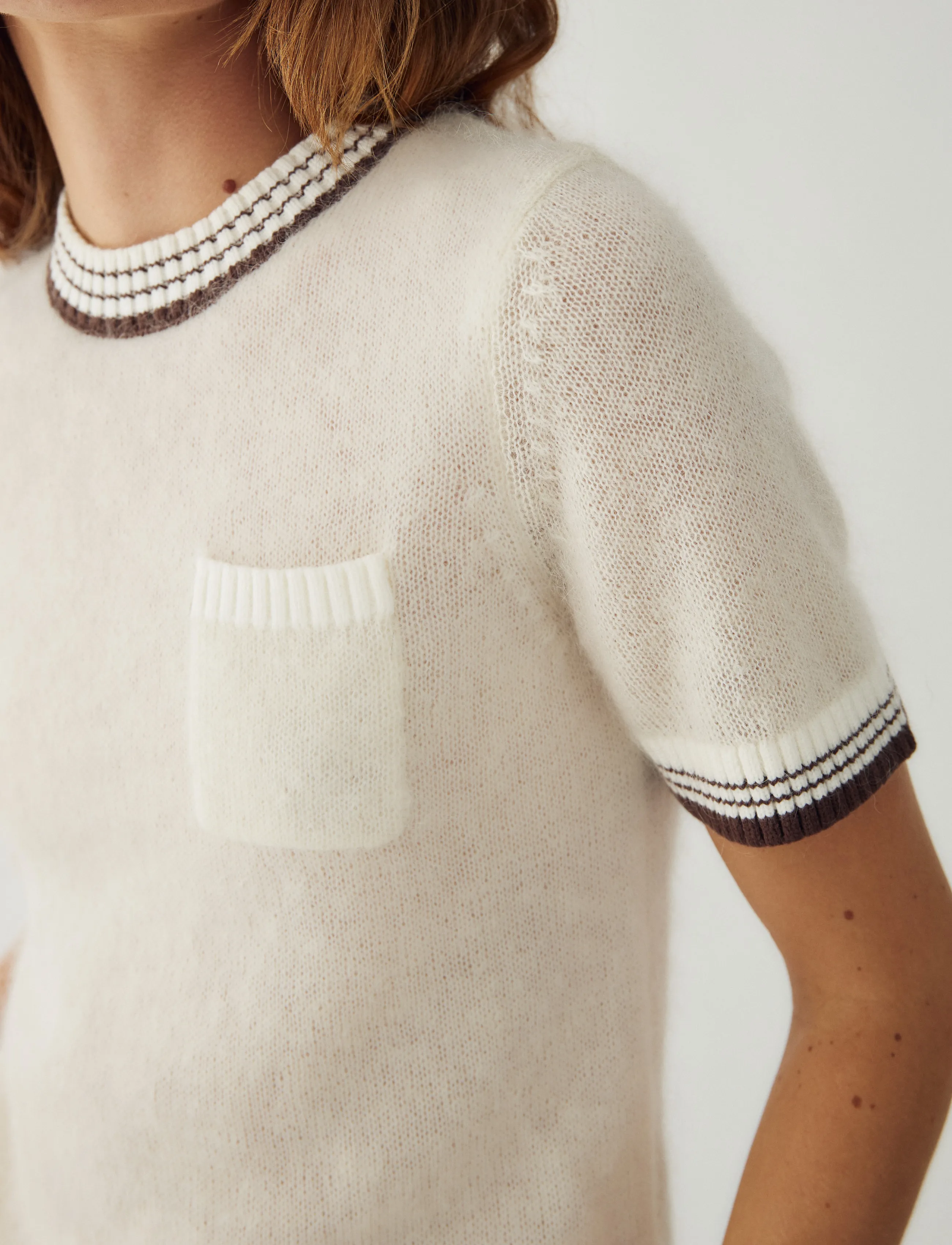 Noella - N-Marthy Knit - striktrøjer - ivory brown - 4