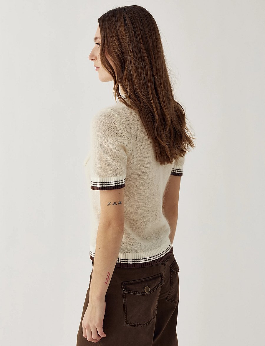 Noella - N-Marthy Knit - stickade tröjor - ivory brown - 5