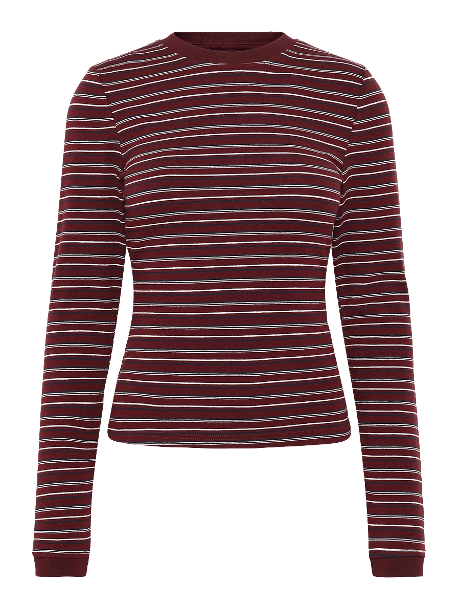 Noella - N-Mykel LS Top - langärmlige tops - dizzy burgundy stripe - 0