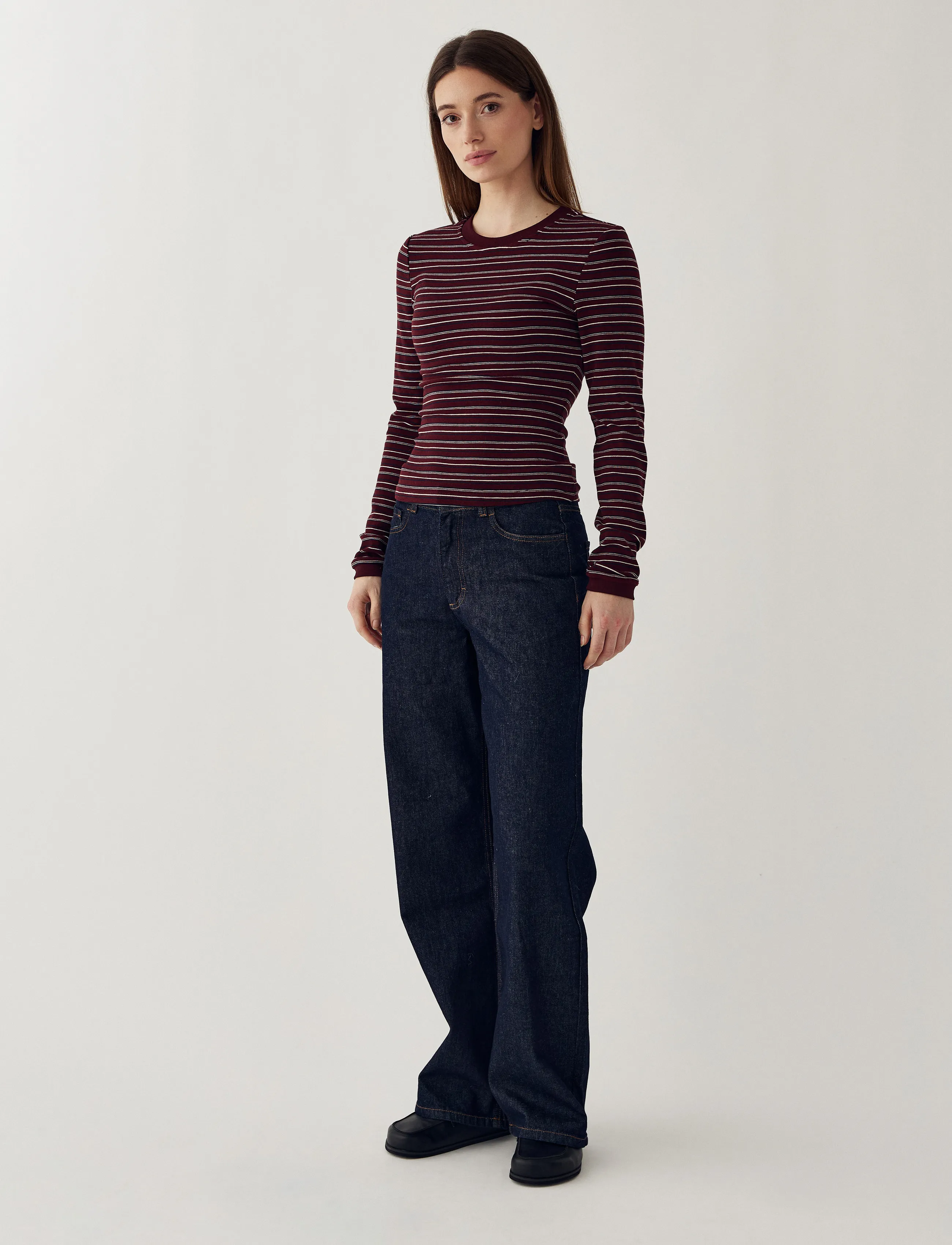 Noella - N-Mykel LS Top - langärmlige tops - dizzy burgundy stripe - 5