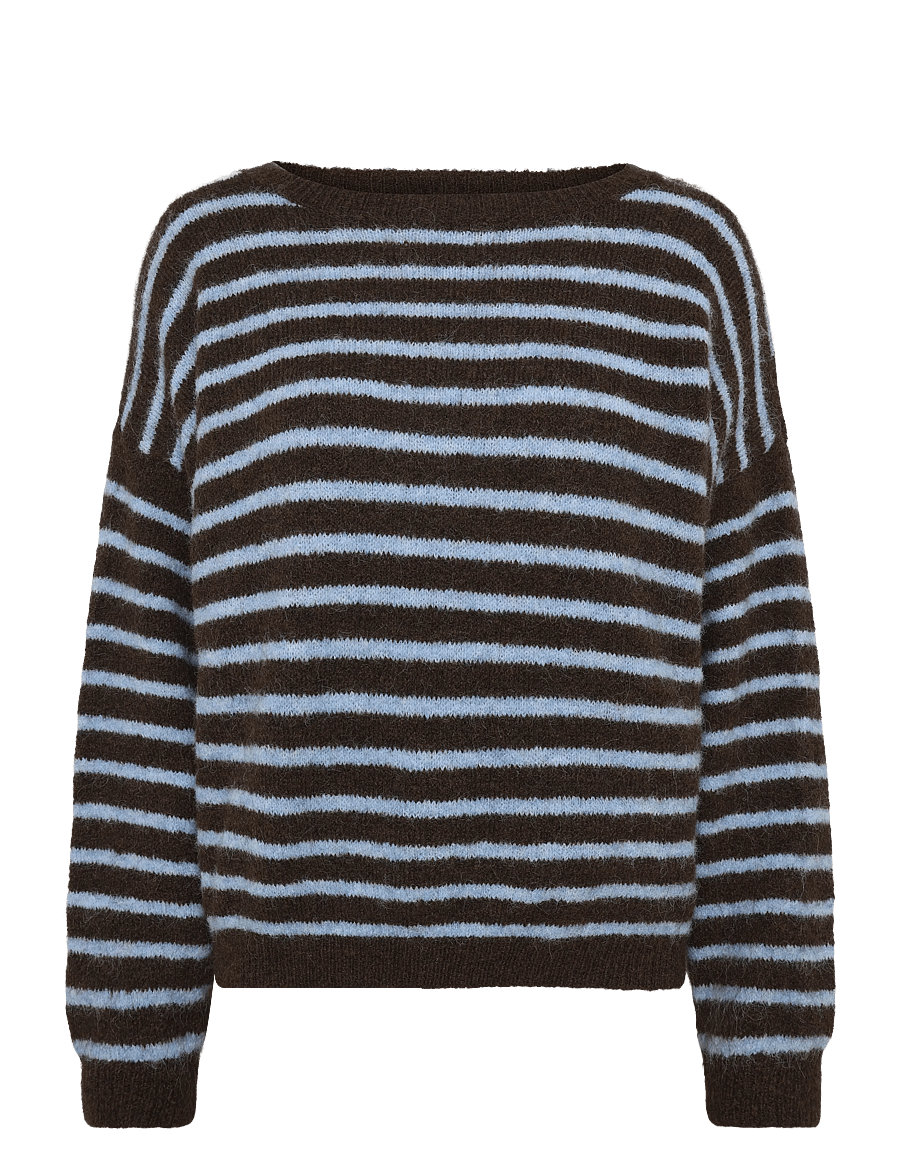 Noella - N-Mafalda Knit - pullover - brown blue stripe - 1