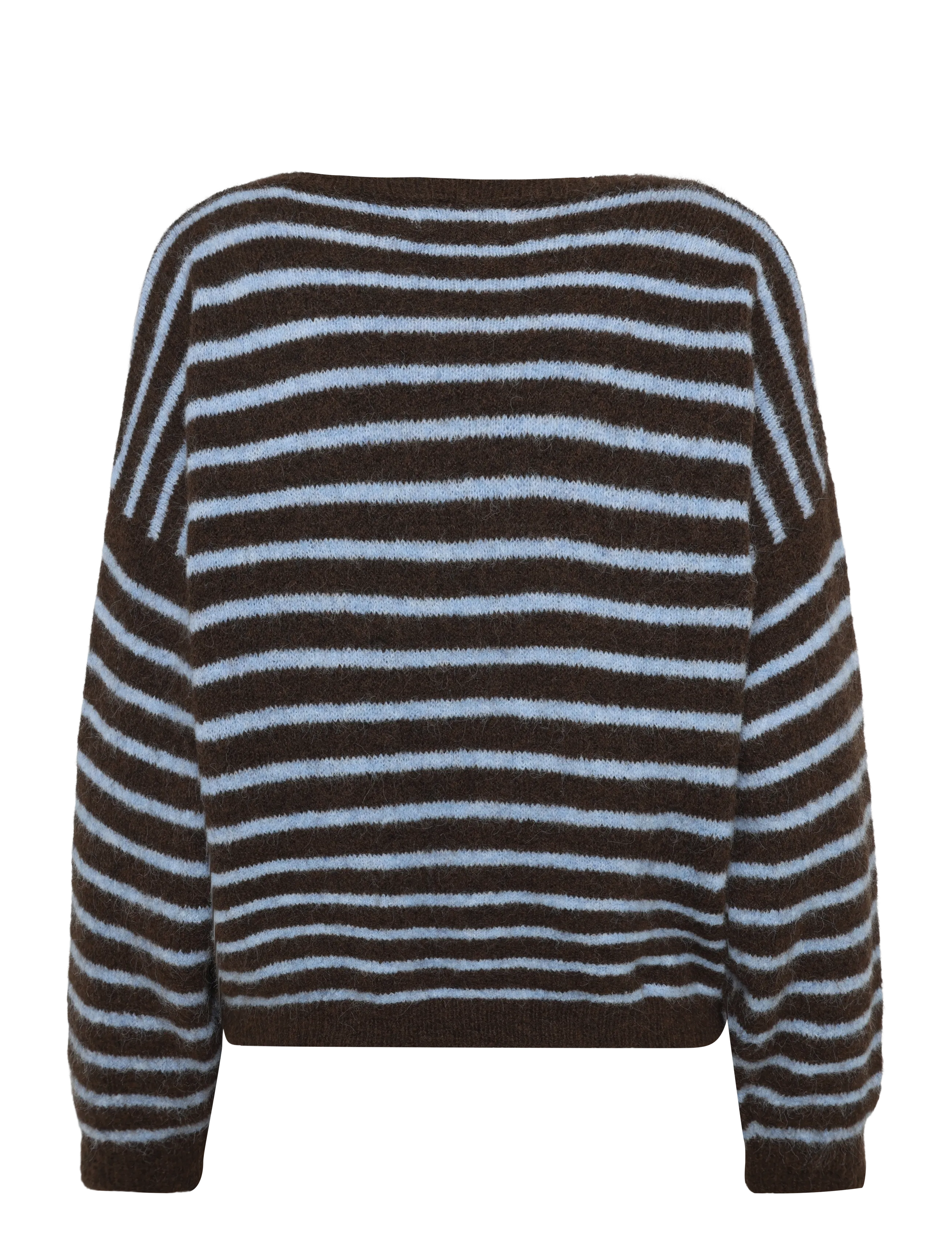 Noella - N-Mafalda Knit - stickade tröjor - brown blue stripe - 2
