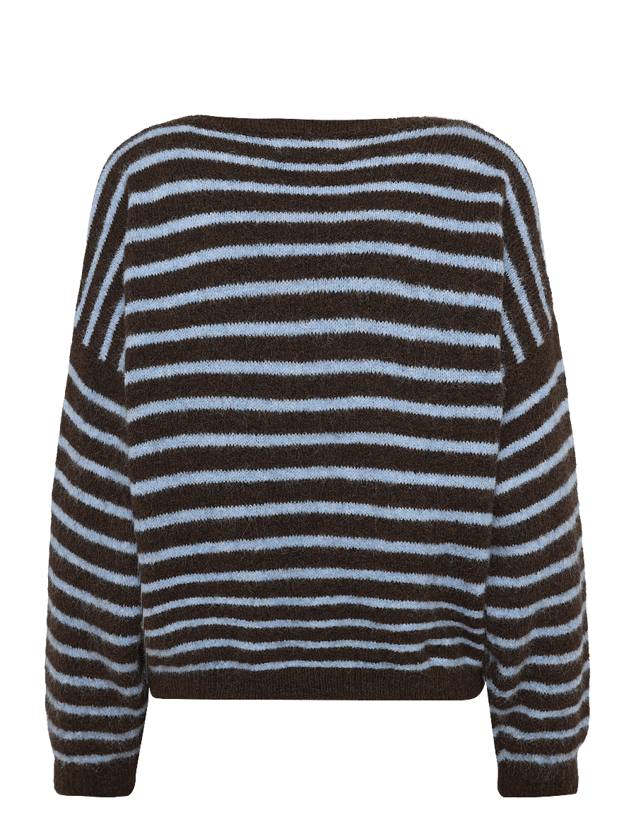 Noella - N-Mafalda Knit - pullover - brown blue stripe - 2