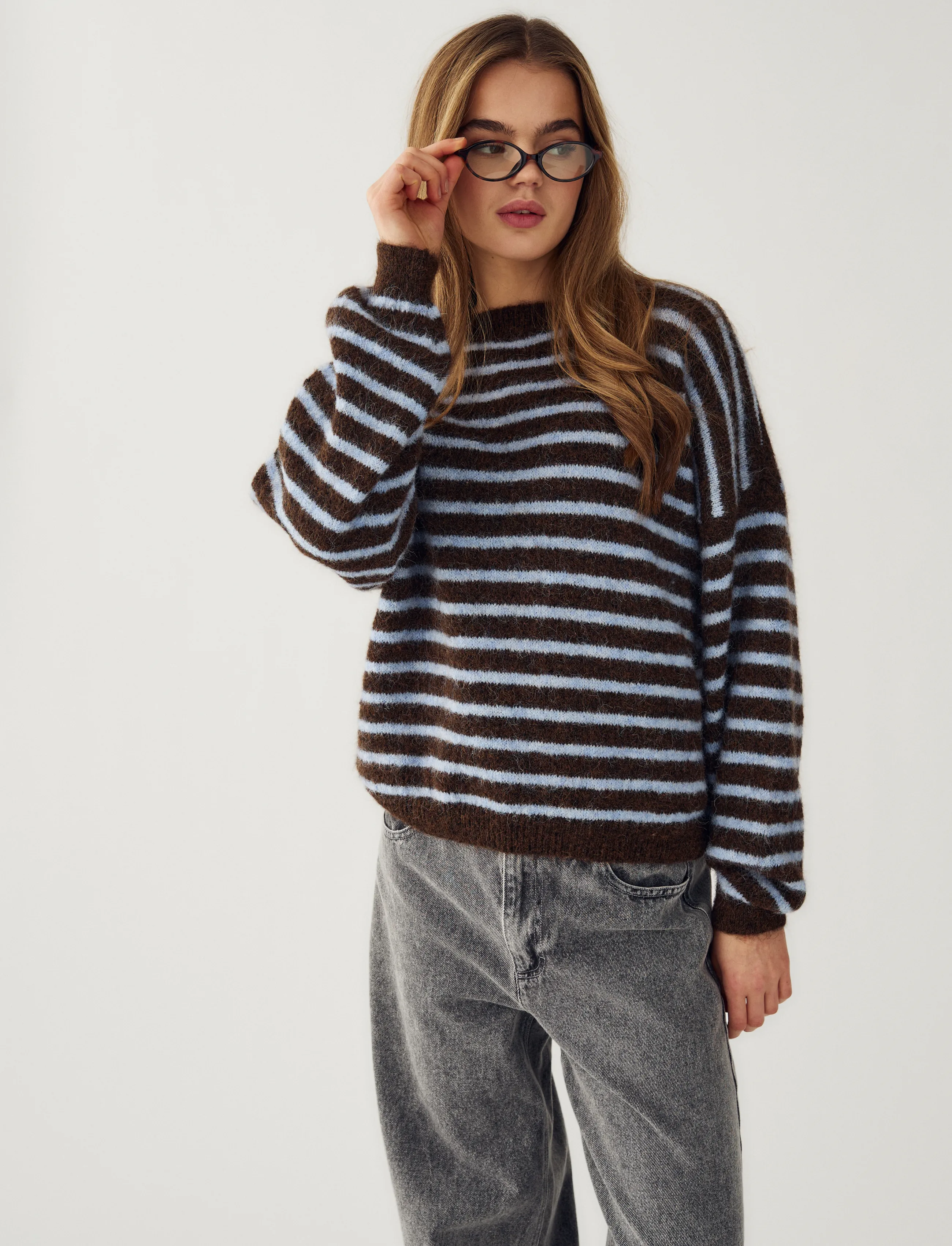 Noella N-Mafalda Knit, M/L, Brown, Strik > Trøjer, Dame