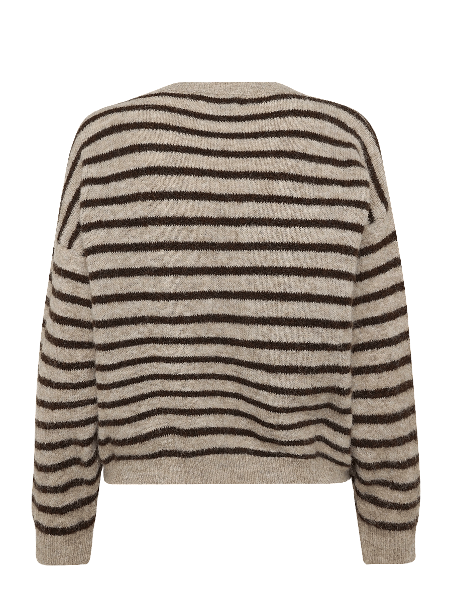 Noella - N-Mafalda Knit - striktrøjer - brown sand stripe - 2