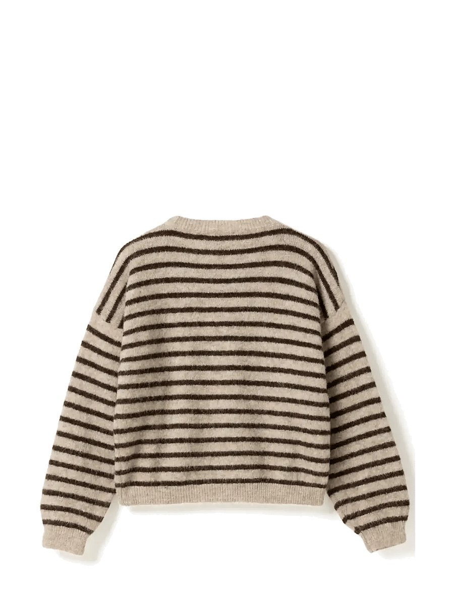 Noella - N-Mafalda Knit - striktrøjer - brown sand stripe - 3