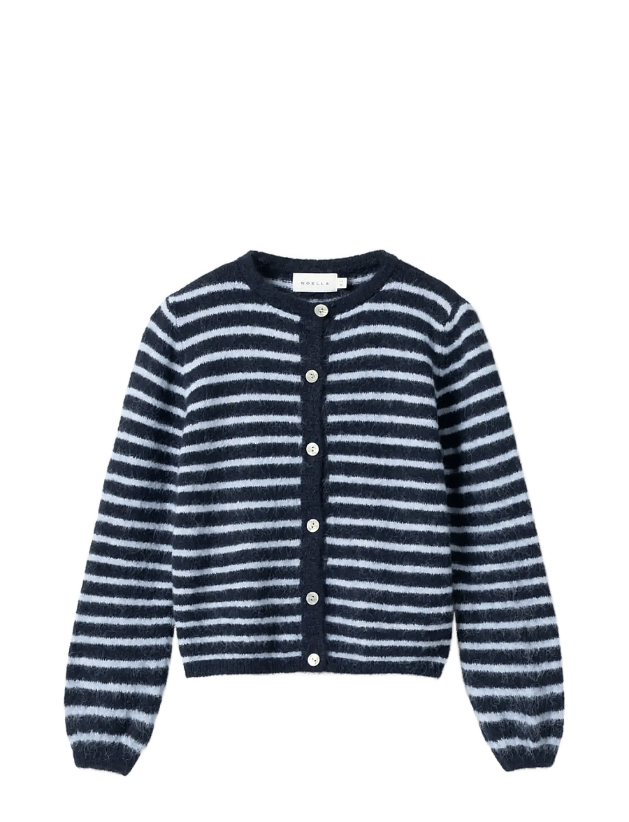 Noella - N-Mertice Knit Cardigan - strickjacken - blue stripe - 1