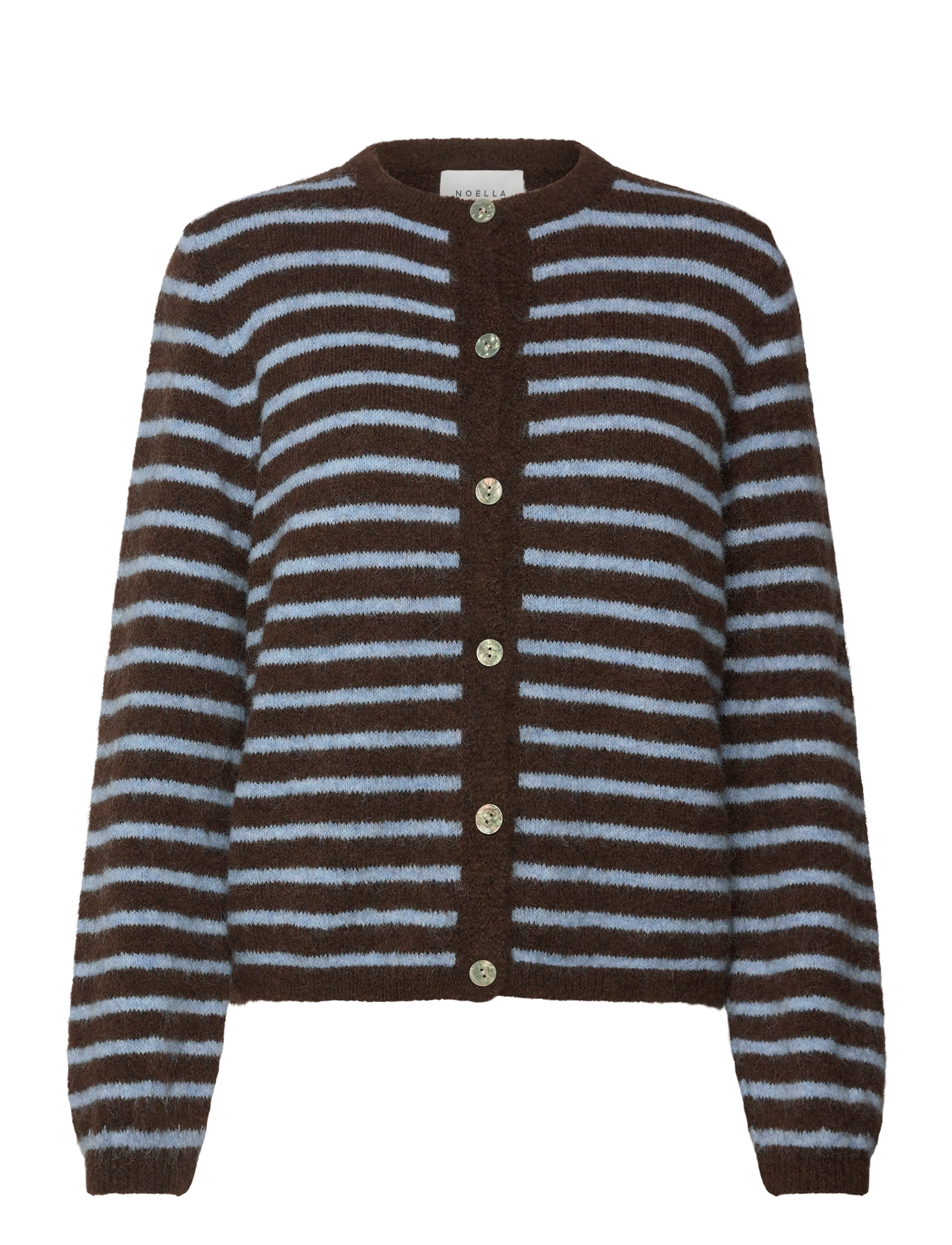 Noella N-Mertice Knit Cardigan - Strickmode - BROWN BLUE STRIPE / brown