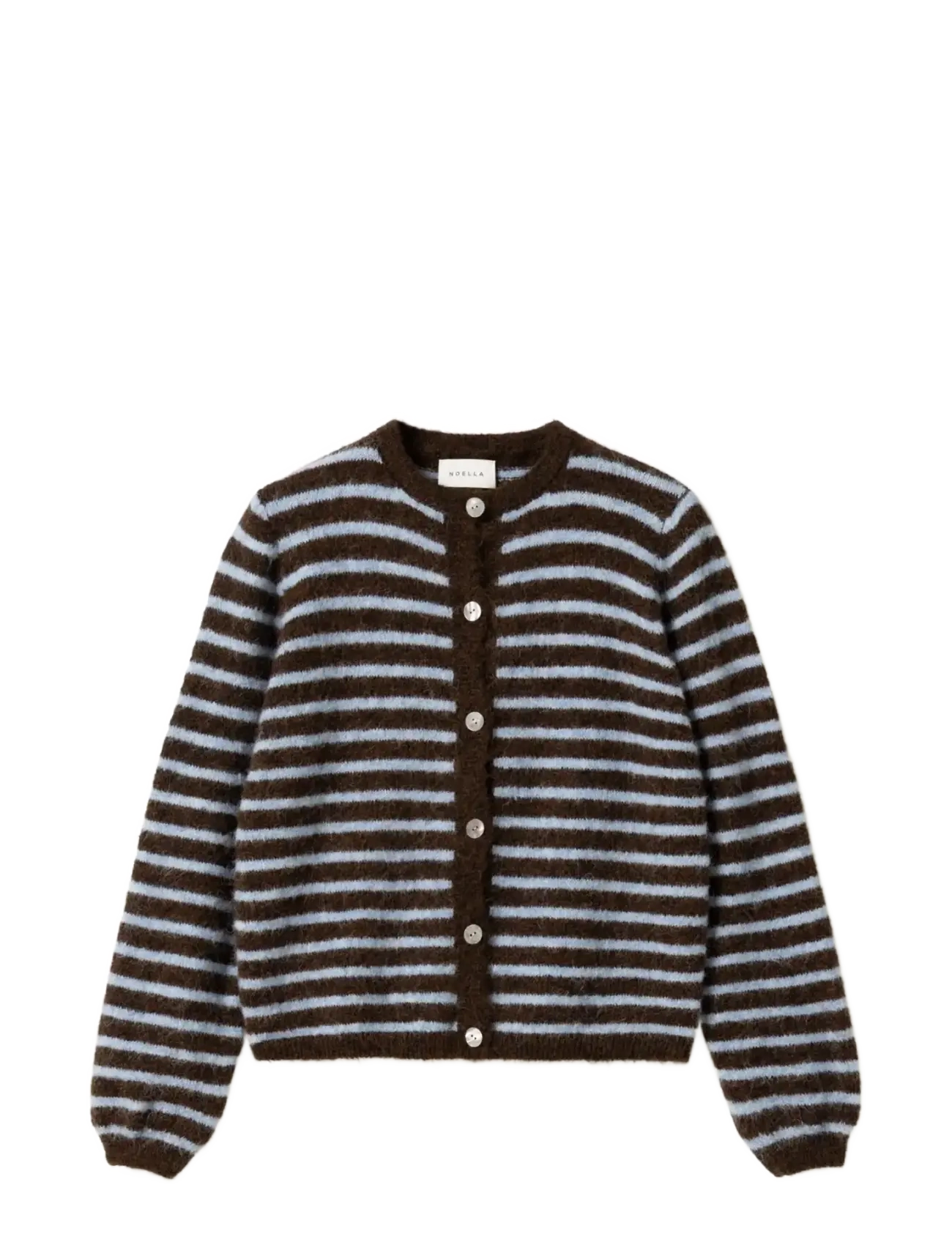 Noella N-Mertice Knit Cardigan - Hemmamys - BROWN BLUE STRIPE / brown