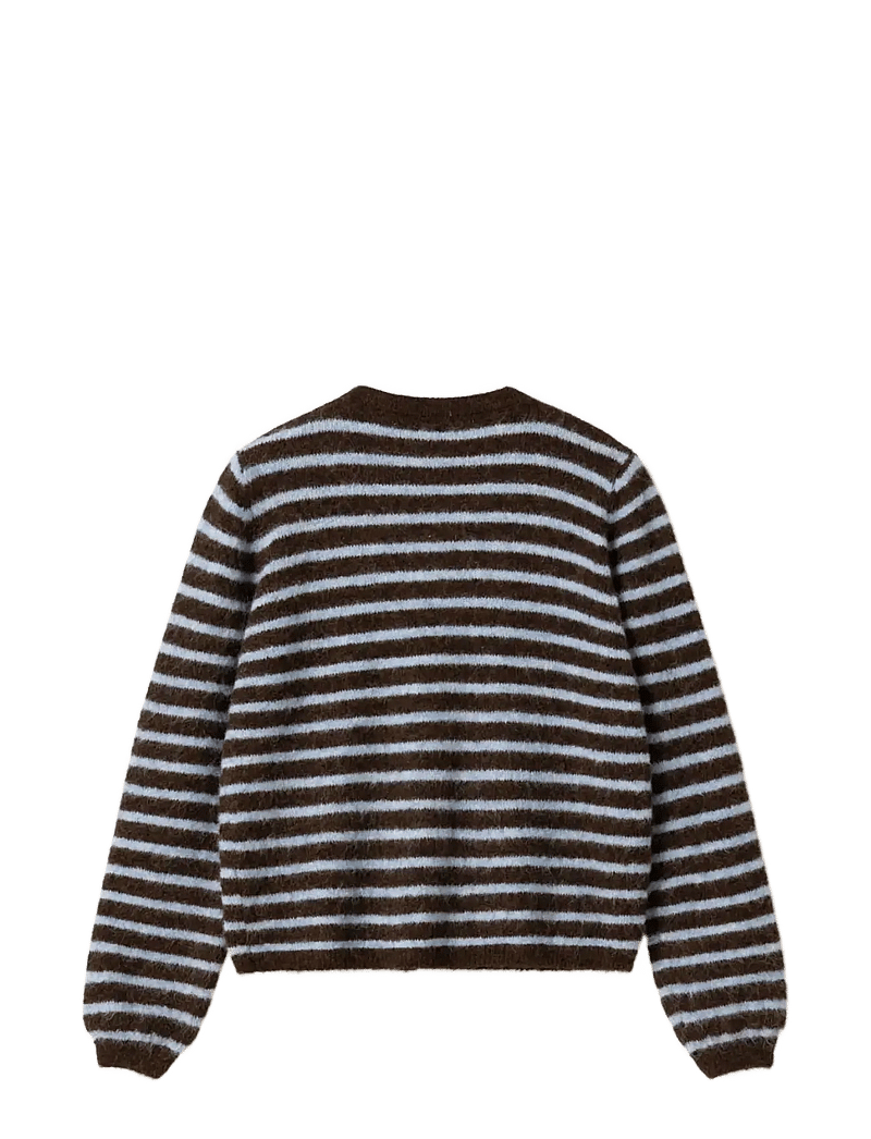 Noella - N-Mertice Knit Cardigan - cardigans - brown blue stripe - 2