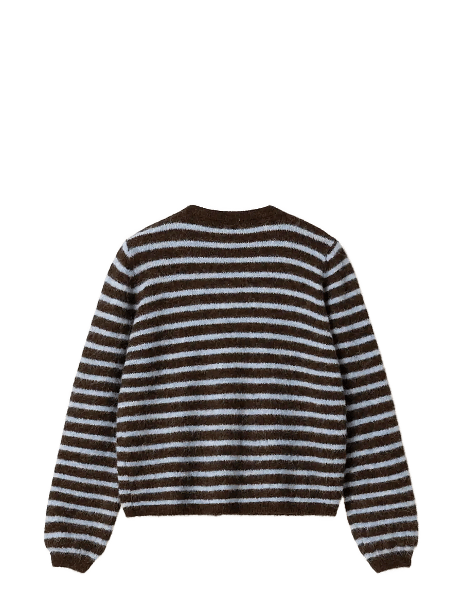 Noella - N-Mertice Knit Cardigan - strickjacken - brown blue stripe - 2