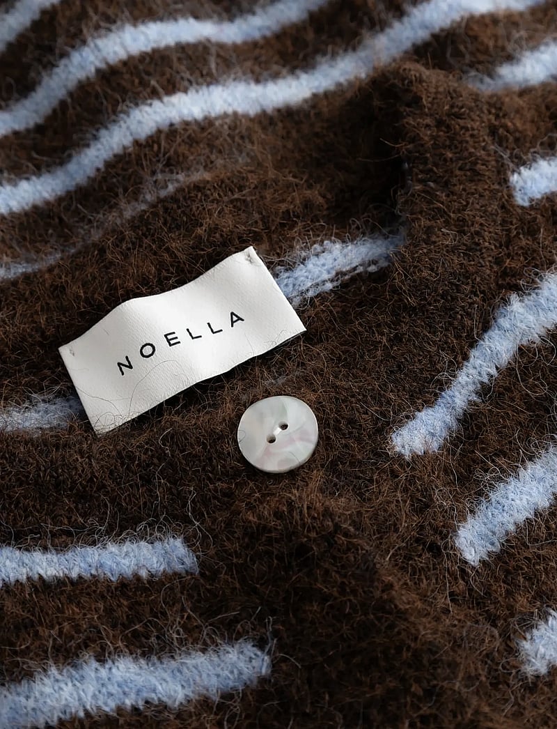 Noella - N-Mertice Knit Cardigan - cardigans - brown blue stripe - 5