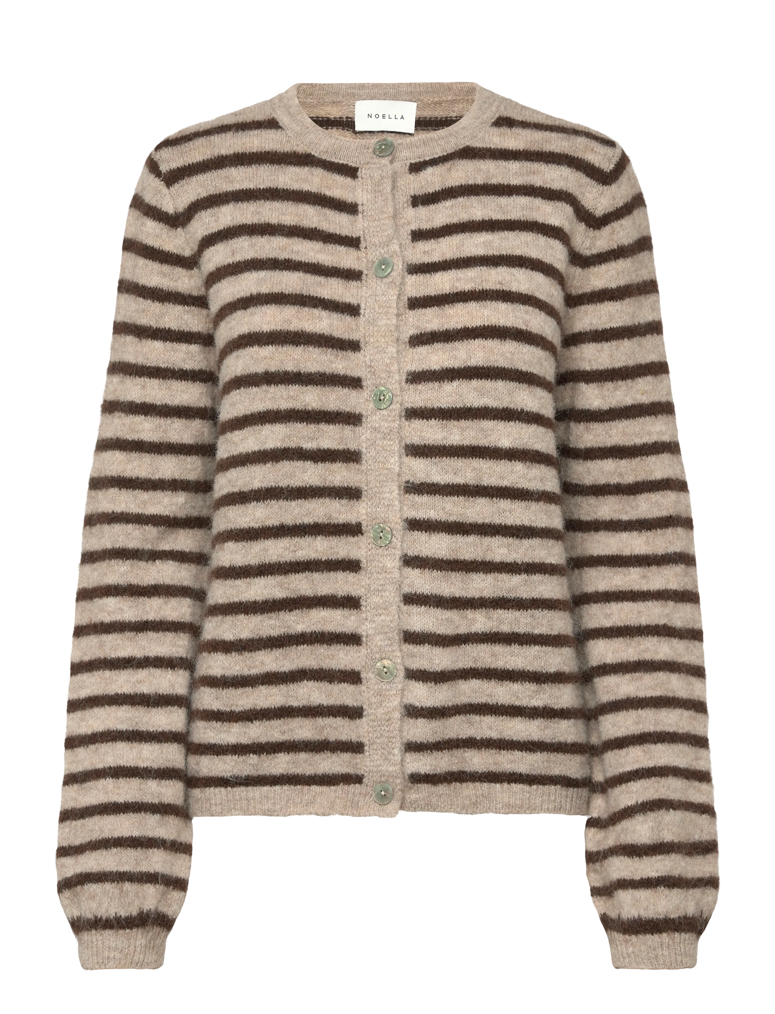 Noella N-Mertice Knit Cardigan - Kleidung - BROWN SAND STRIPE / brown