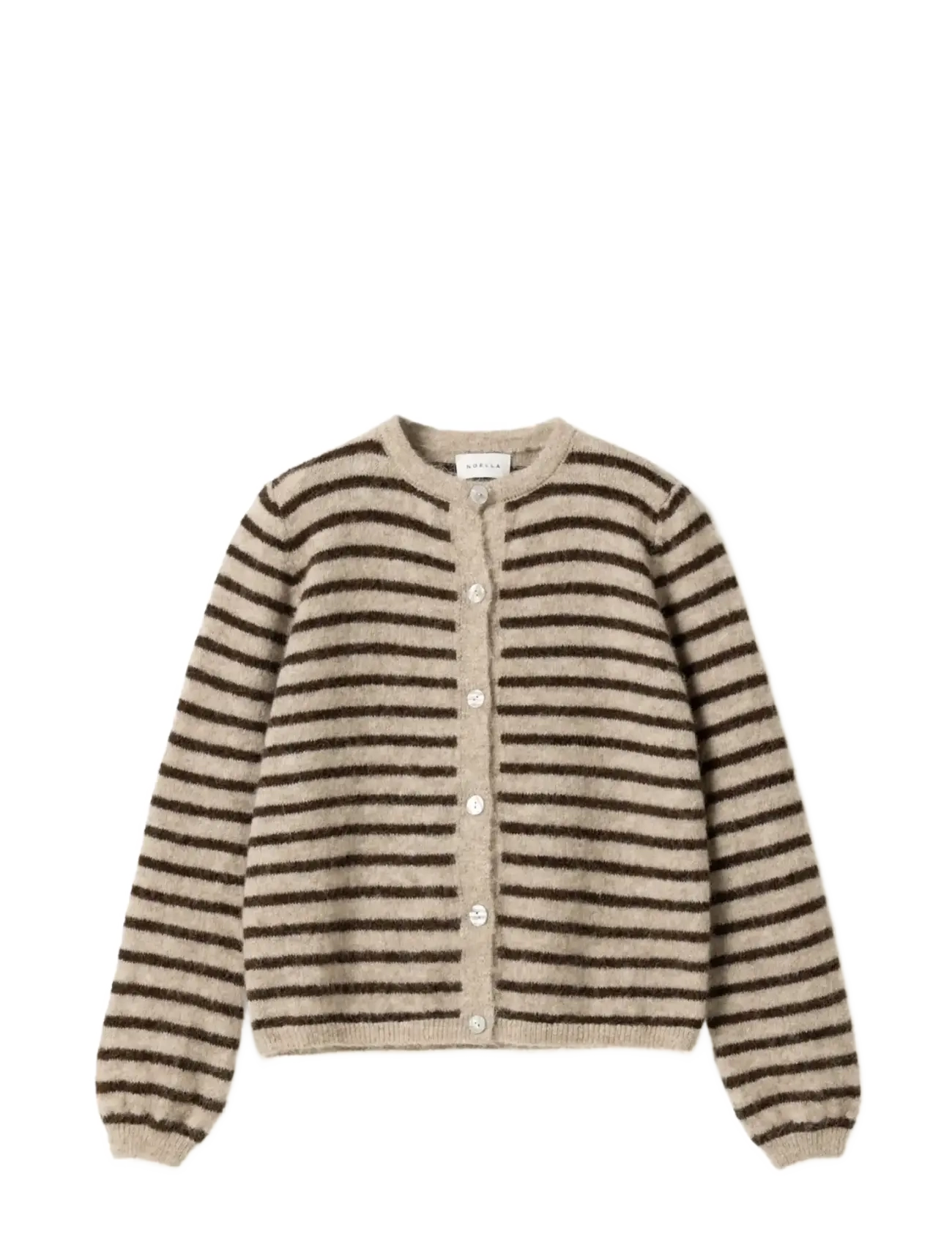 Noella N-Mertice Knit Cardigan - Cardigans - BROWN SAND STRIPE / brown