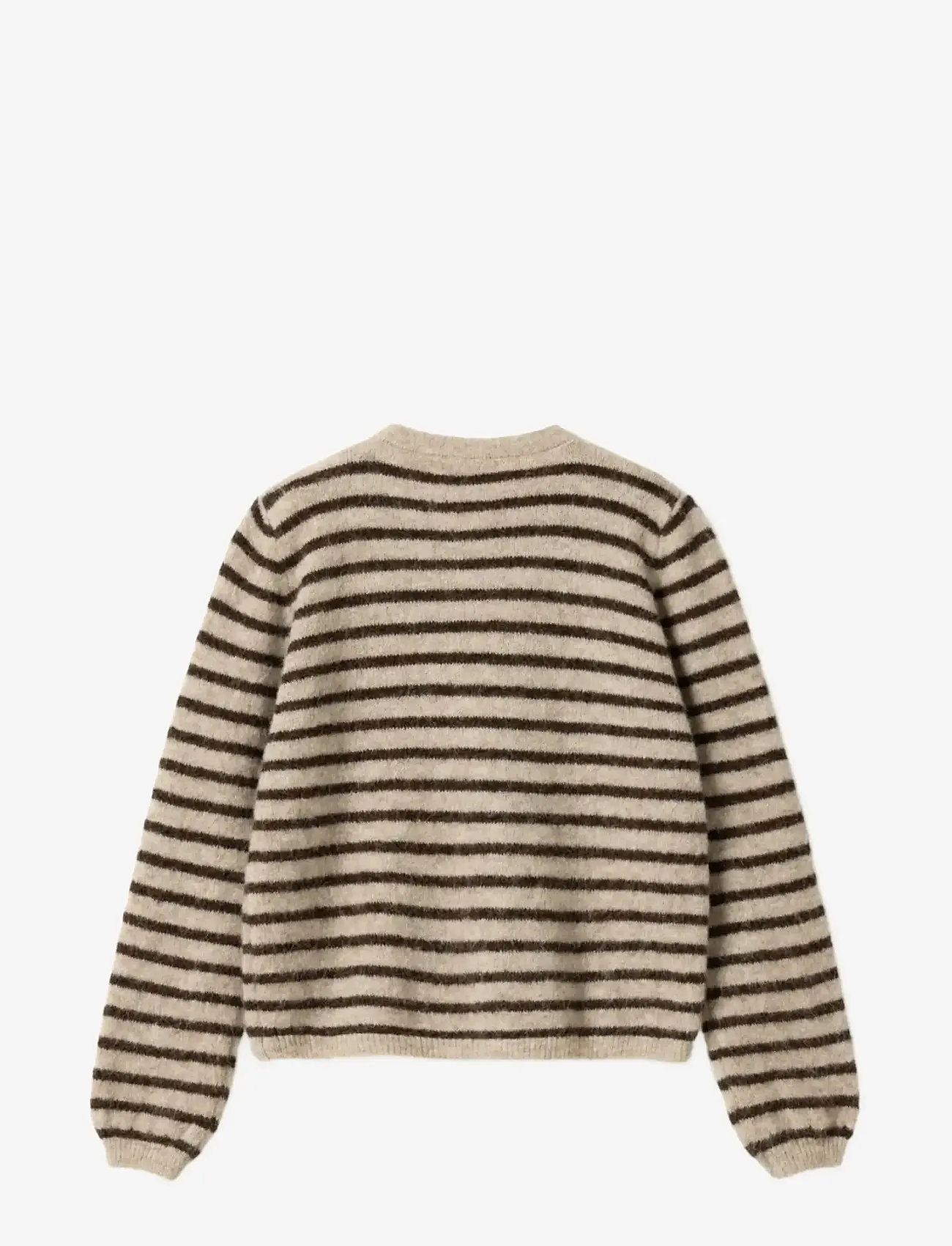 Noella - N-Mertice Knit Cardigan - cardigans - brown sand stripe - 2
