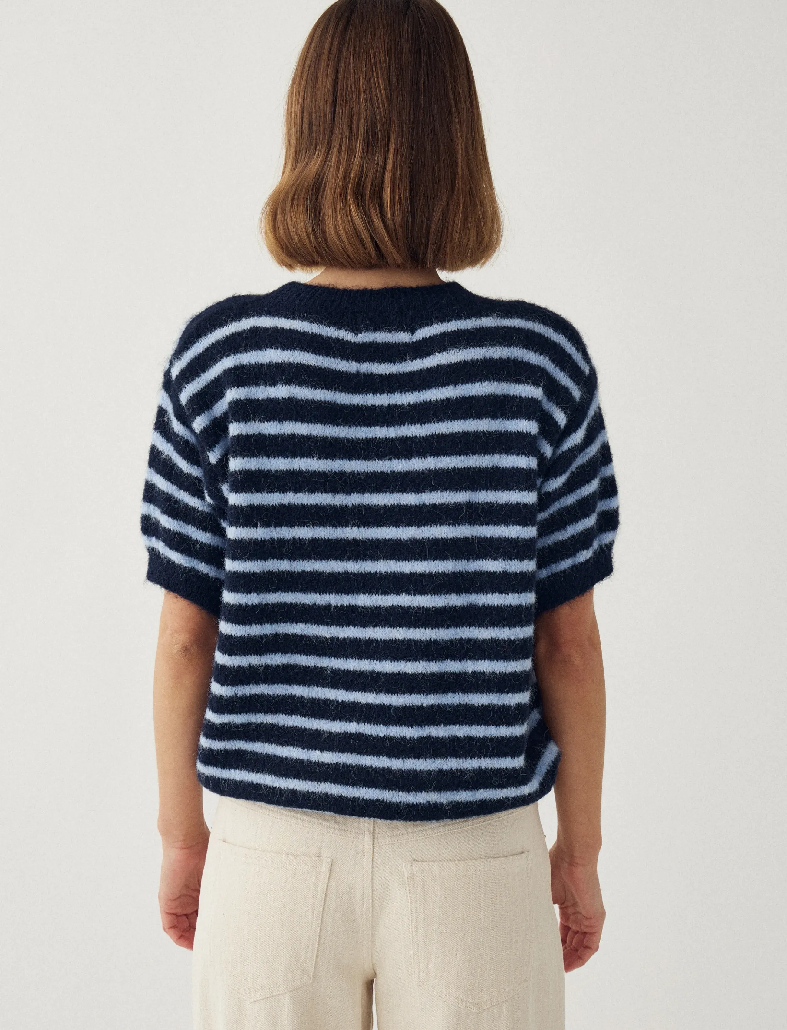 Noella - N-Monikah SS Knit - sviitrid - blue stripe - 4