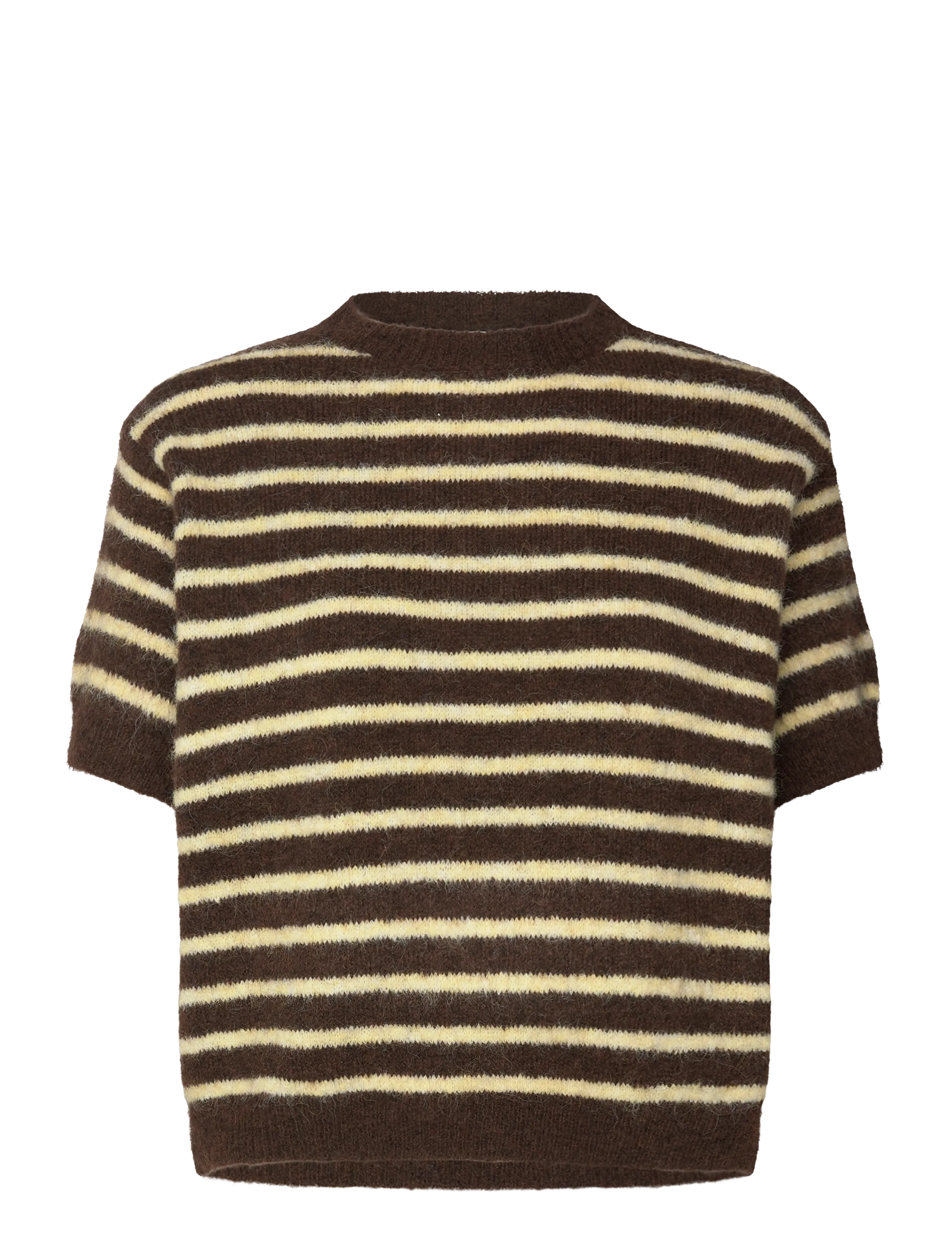 Noella N-Monikah SS Knit - Strickmode - BROWN YELLOW STRIPE / brown
