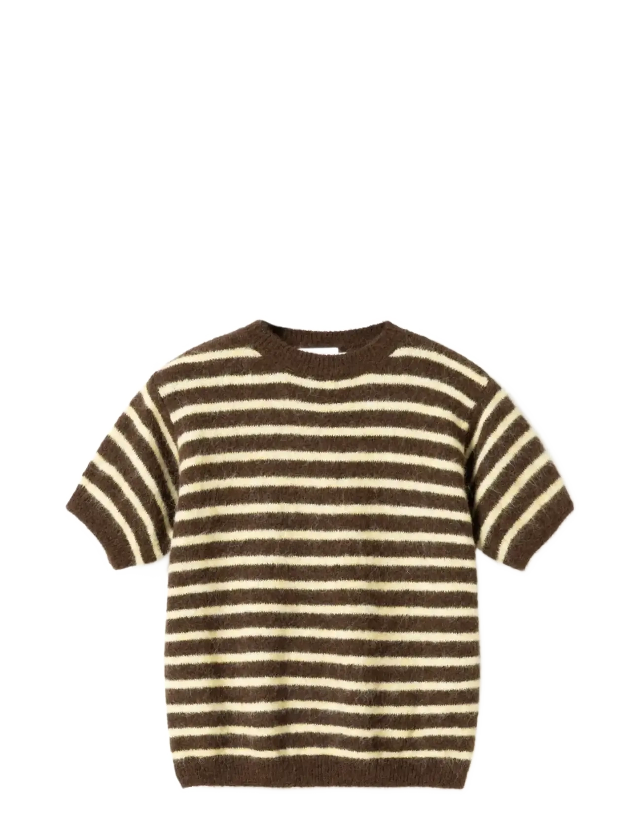 Noella N-Monikah SS Knit - Transitional Layering - BROWN YELLOW STRIPE / brown
