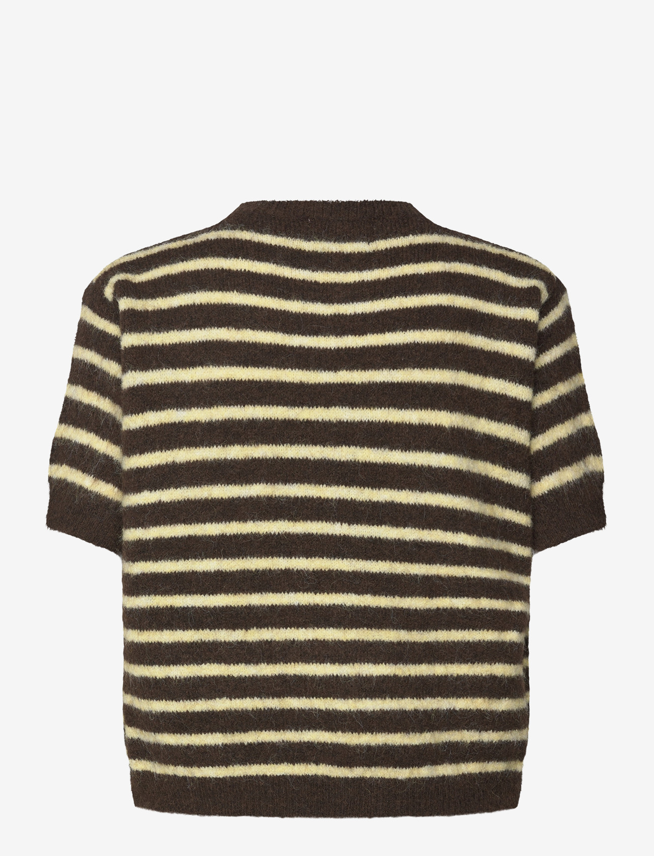 Noella - N-Monikah SS Knit - stickade tröjor - brown yellow stripe - 1