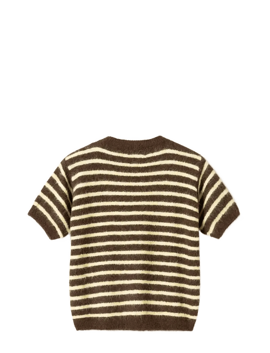 Noella - N-Monikah SS Knit - sviitrid - brown yellow stripe - 2