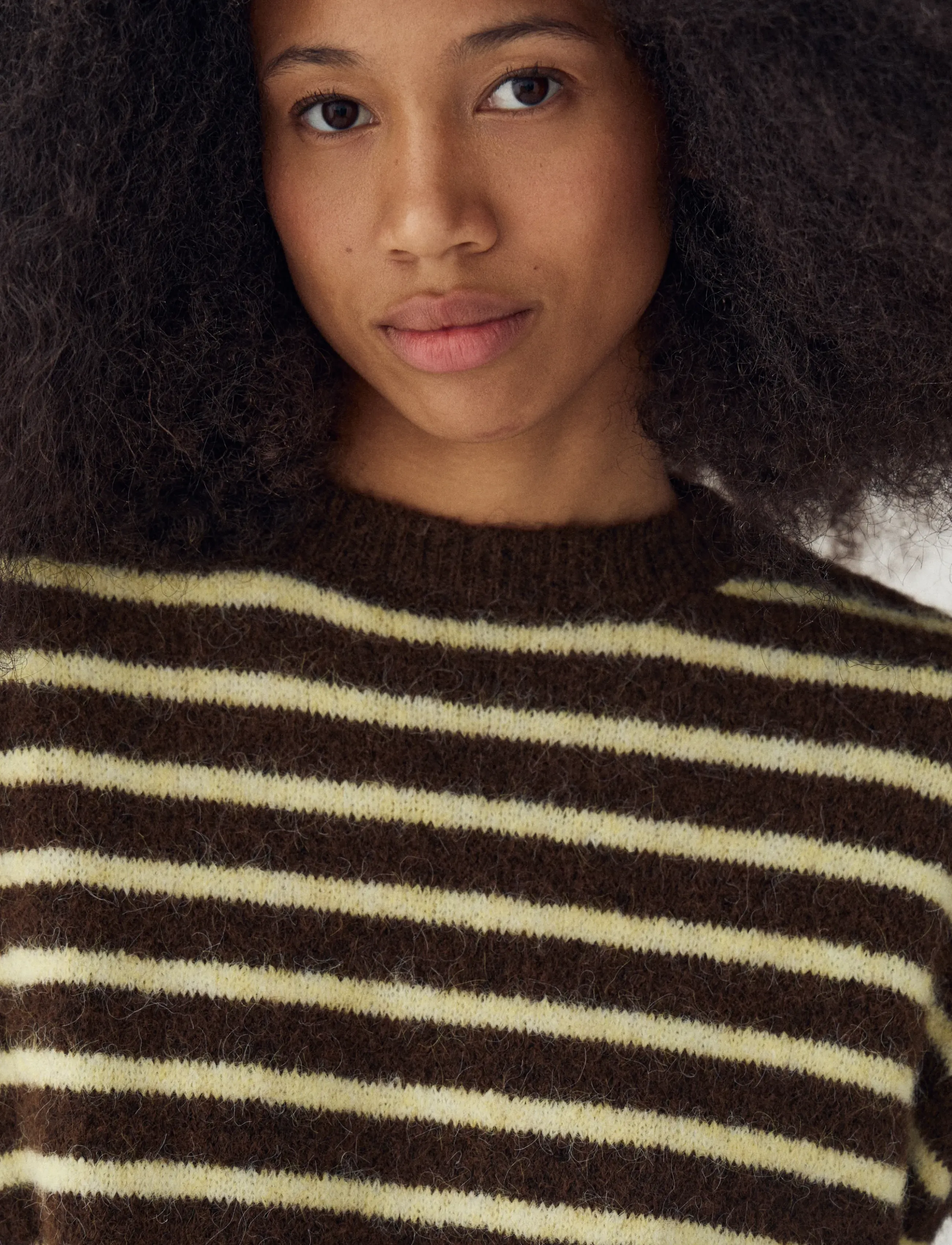Noella - N-Monikah SS Knit - sviitrid - brown yellow stripe - 4