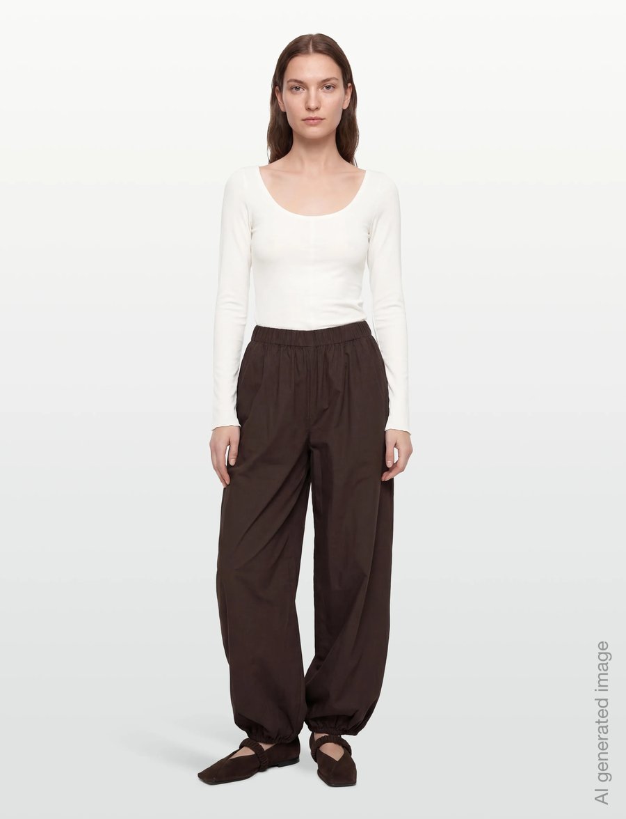 Noella - N-Nerine Pants - laia säärega püksid - chocolate - 0