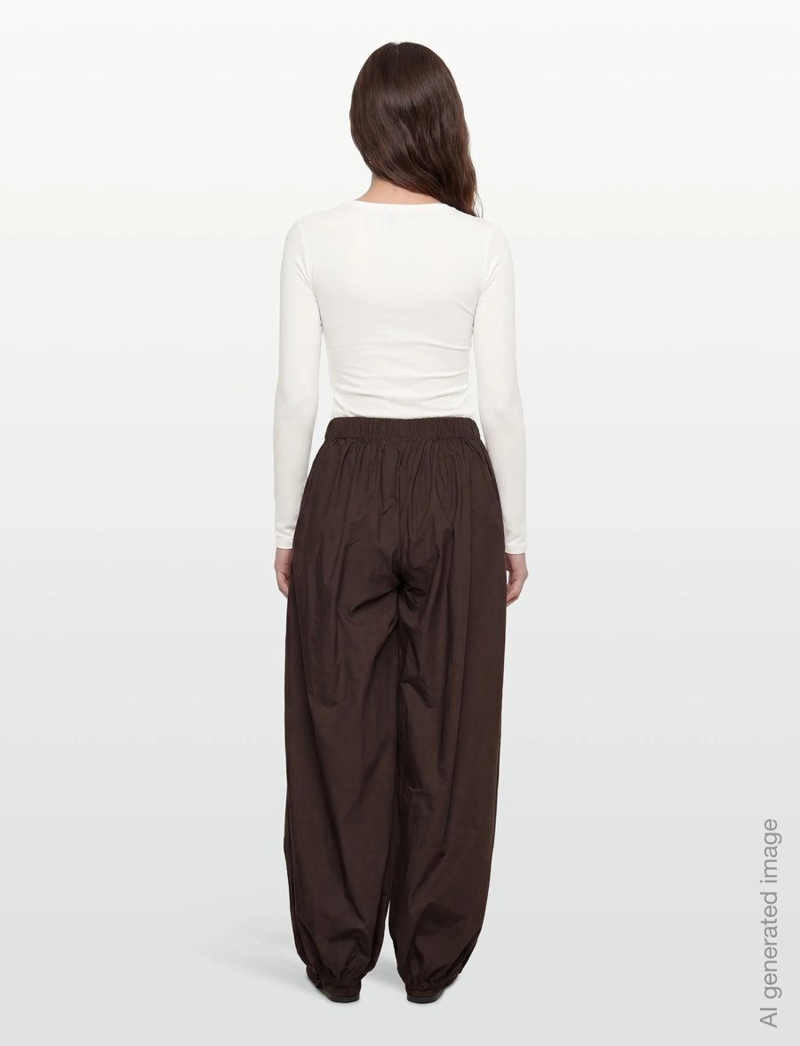 Noella - N-Nerine Pants - laia säärega püksid - chocolate - 5