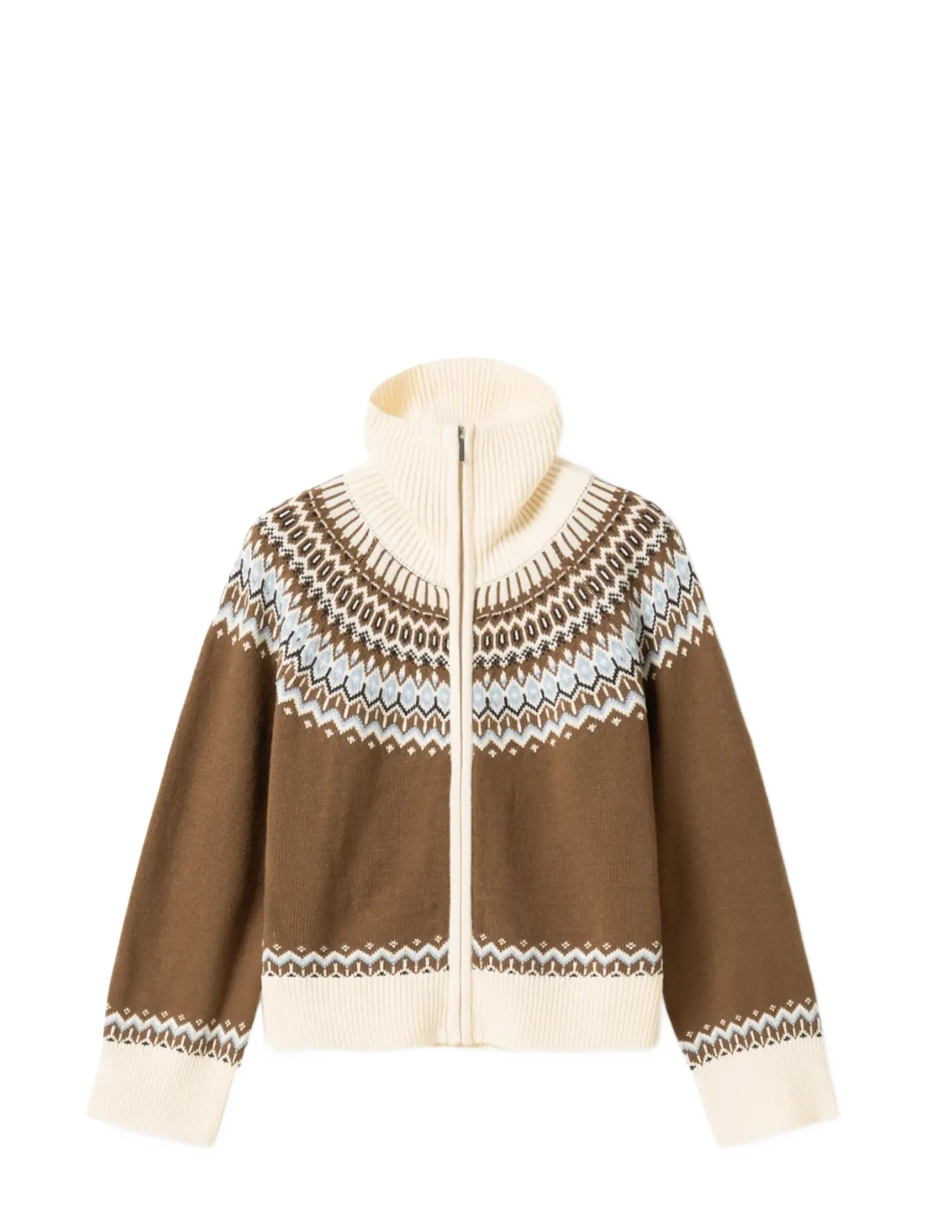 Noella - N-Marcenia Knit Cardigan - polotröjor - brown mix - 2