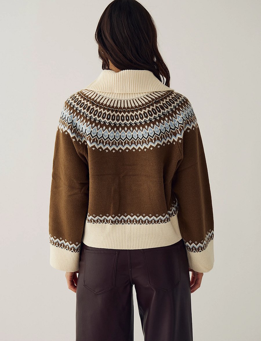 Noella - N-Marcenia Knit Cardigan - polotröjor - brown mix - 3