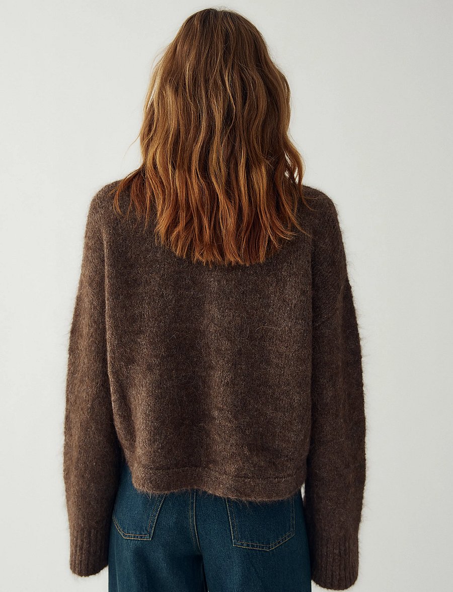 Noella - N-Margeaux Knit - rullekraver - timber brown melange - 4
