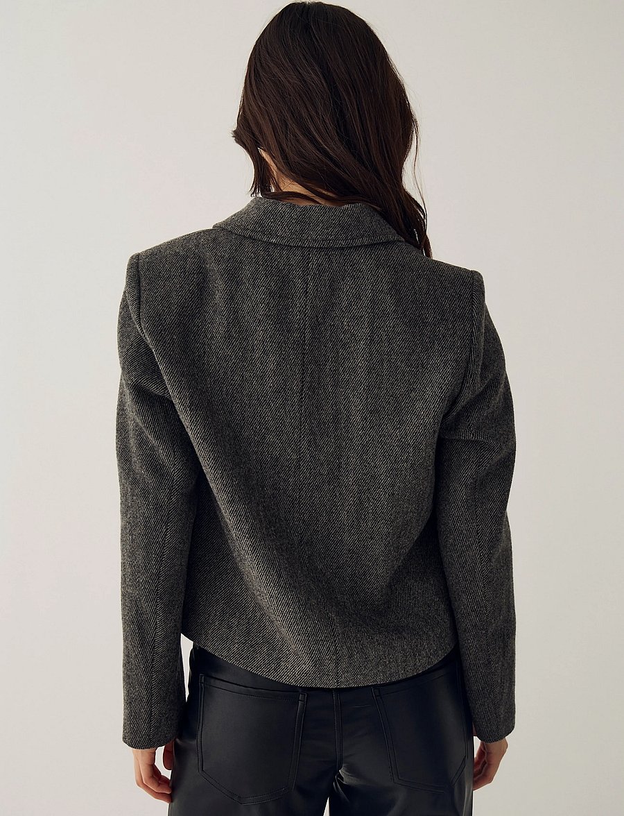 Noella - N-Laurica Jacket - korte blazere - grey brown mix - 3