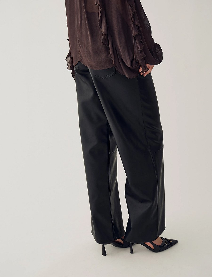 Noella - N-Melo MW Pants - leather trousers - black - 3