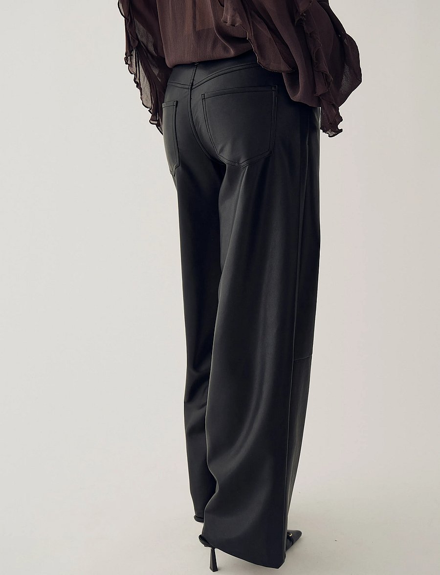 Noella - N-Melo MW Pants - leather trousers - black - 4