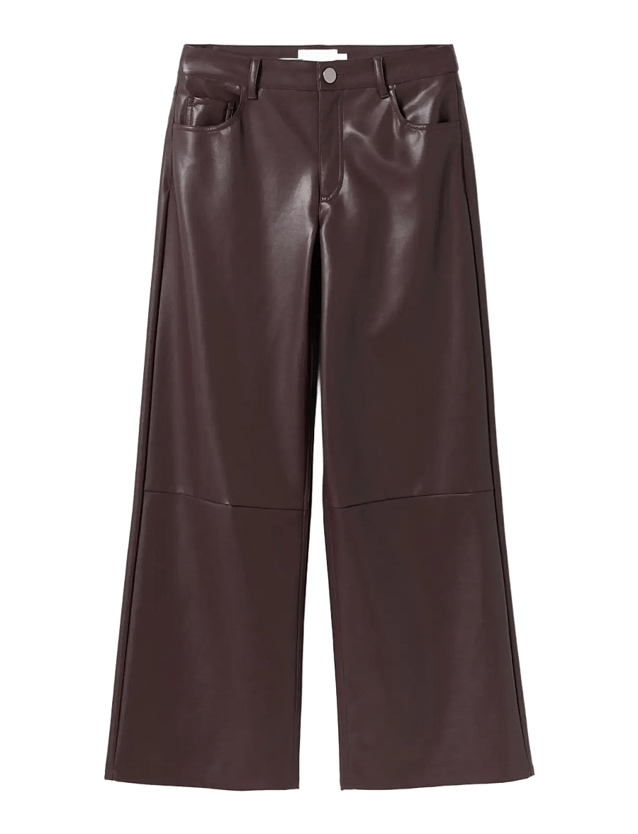 Noella - N-Melo MW Pants - leather trousers - cedar brown - 1