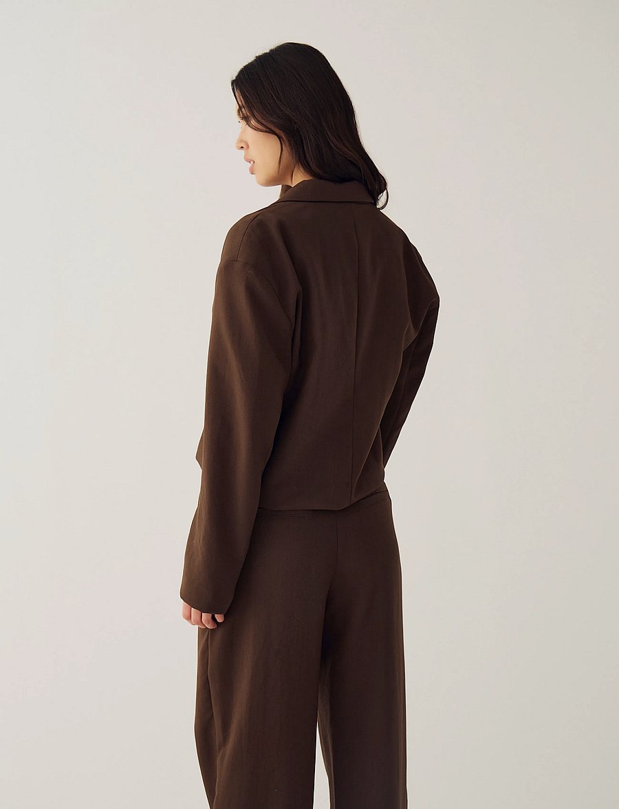 Noella - N-Marilda Blazer - korte blazere - chocolate - 3