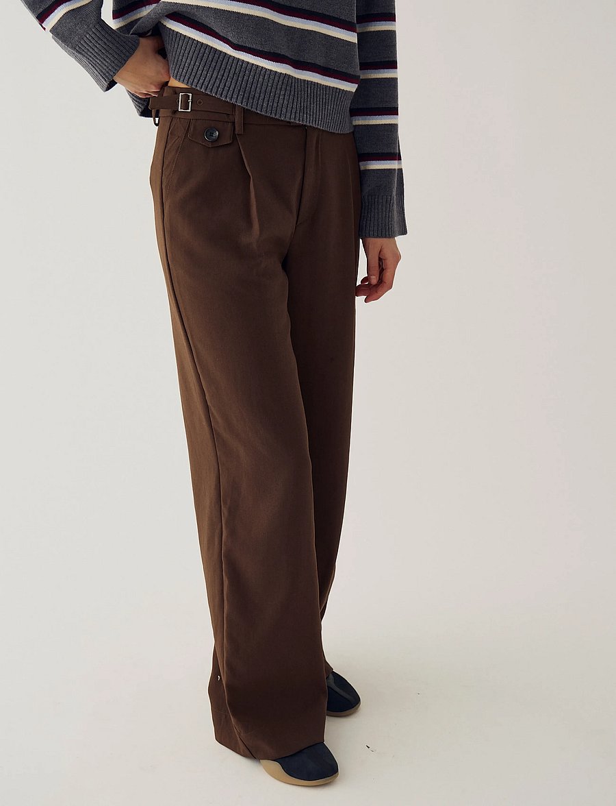Noella - N-Mavie Pants - kostymbyxor - chocolate - 0