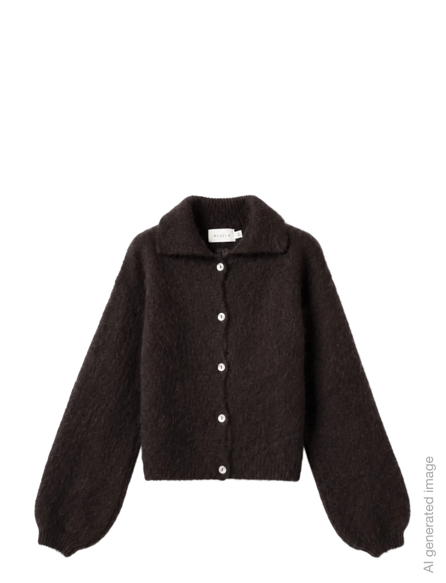 Noella - N-Makana Knit Cardigan - koftor - chocolate brown - 0