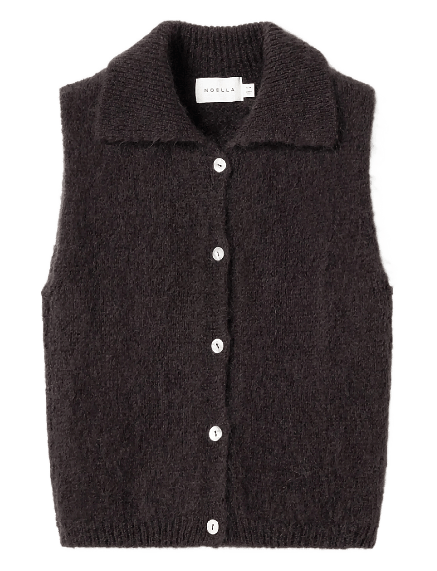 Noella - N-Makana Knit Vest - stickade västar - chocolate brown - 1